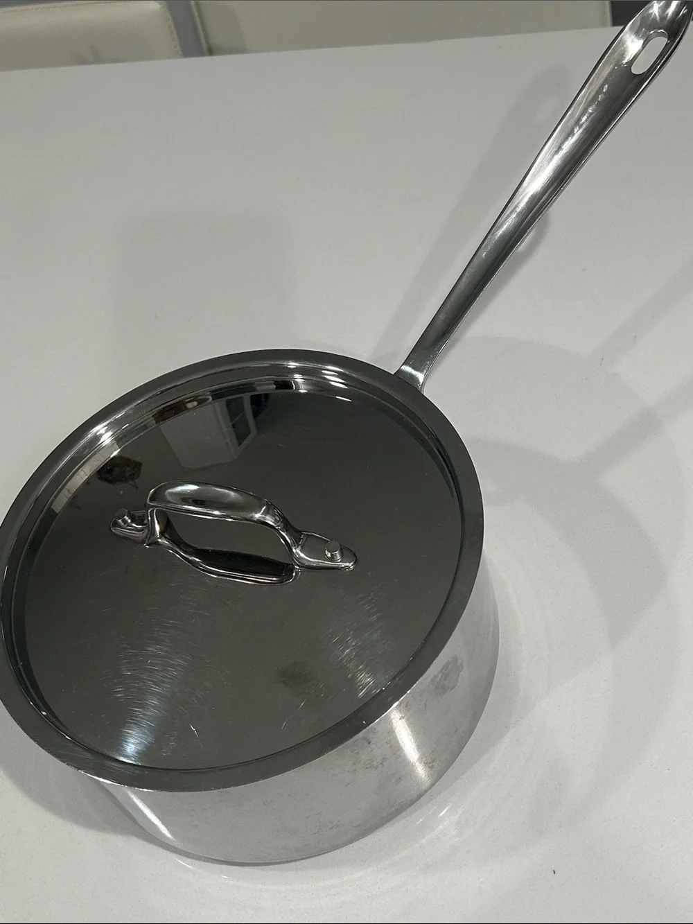 All Clad 1 1/2 qt. Stainless Steel Saucepan w/Lid - Silver Excellent Condition